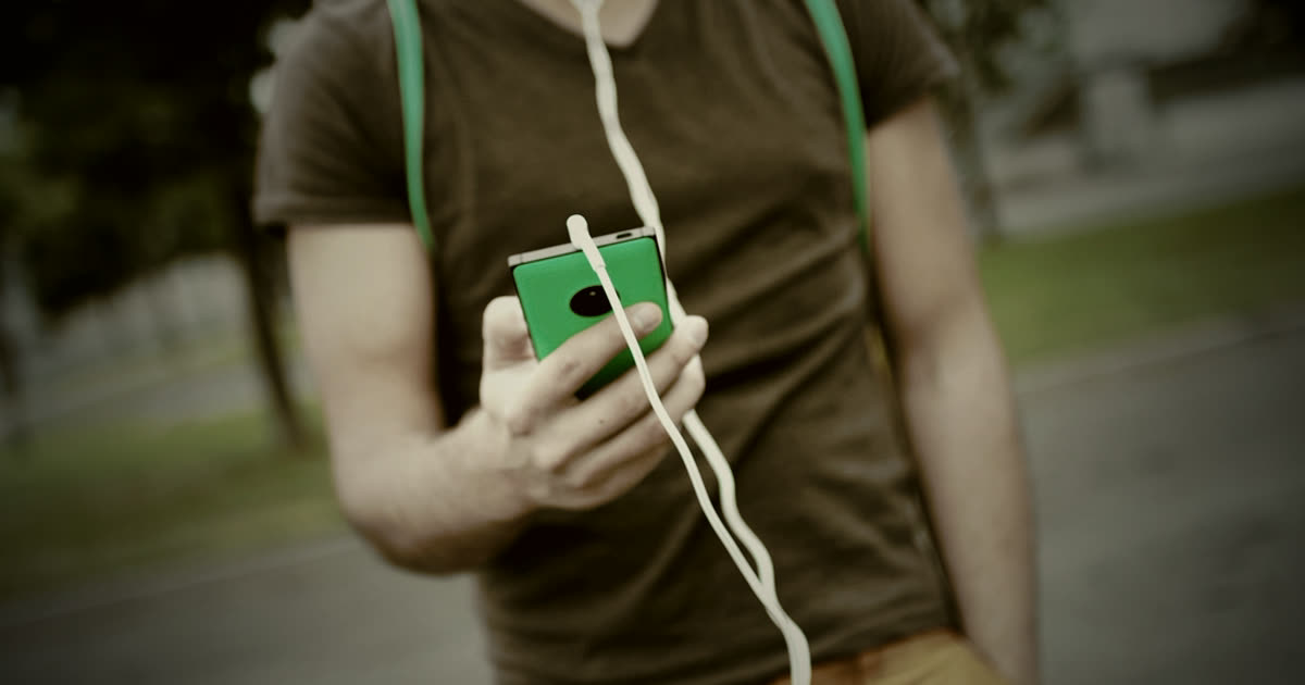 Man listening music